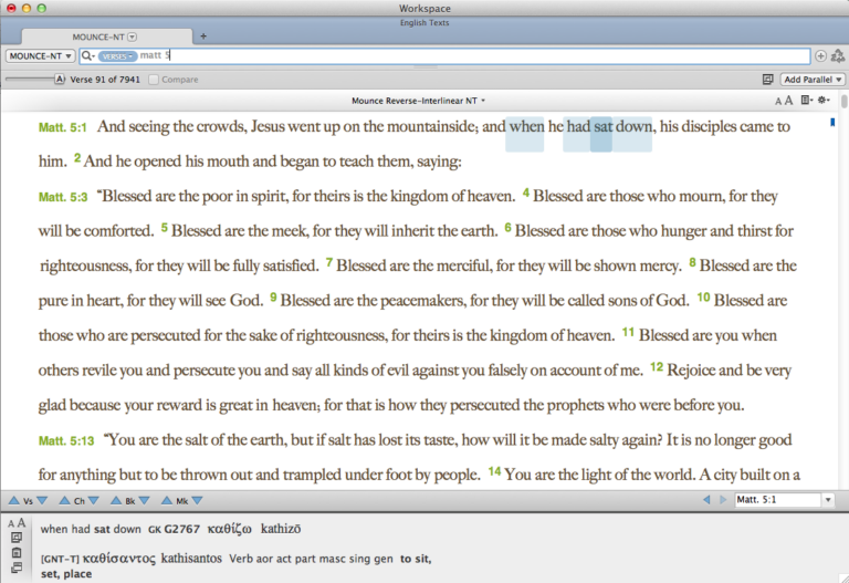 Mounce Interlinear New Testament with G/K Numbers and Phrase Tagging ...