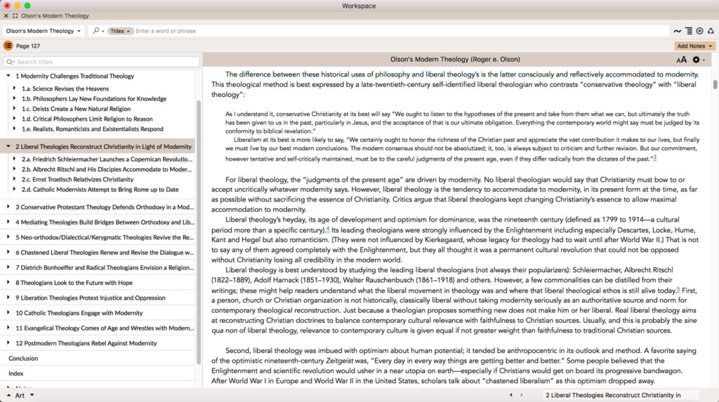 Journey Of Modern Theology, The (Olson) - Accordance