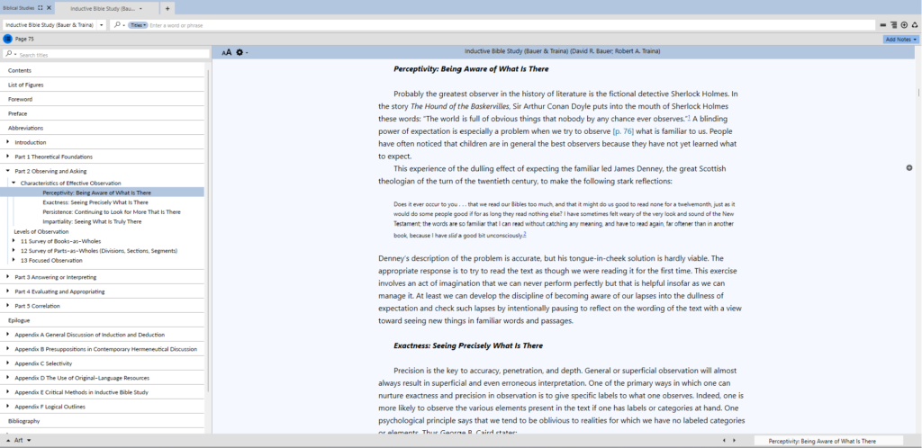 Inductive Bible Study (Bauer and Traina) - Accordance